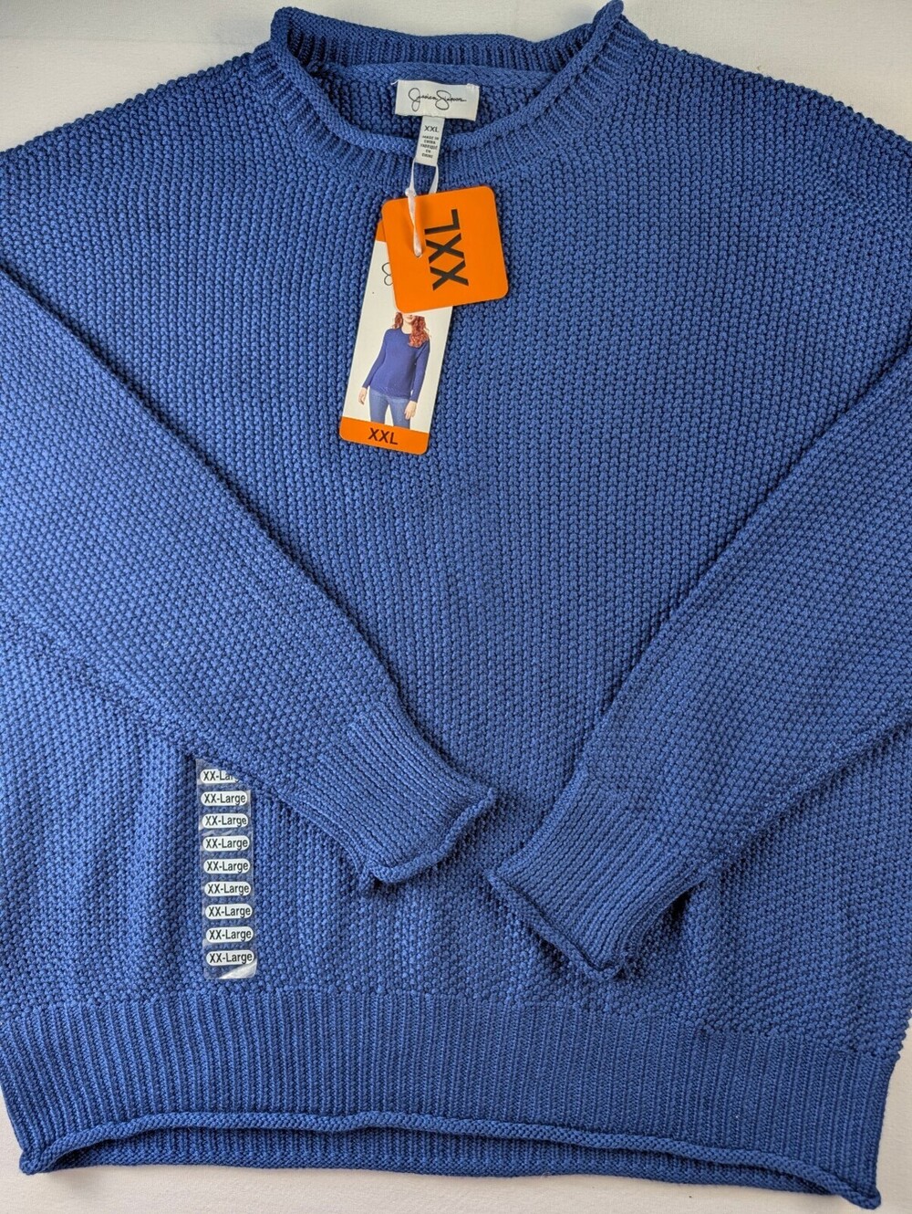 Jessica Simpson NWT Women's XXL Blue Knit Sweater - Picture 5 of 7